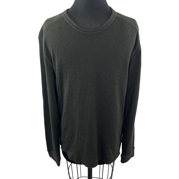 VINCE Long Sleeve Pullover Top Olive Green Cotton Round Neckline Size M Medium - Picture 1 of 9